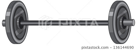 Straight Barbell with Weights Vector Illustration Straight Barbell with Weights Vector Illustration 136144690