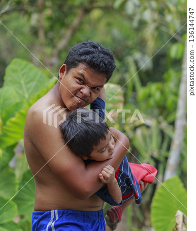 Asian teen man kidnap little boy, Child abduction Asian teen man kidnap little boy, Child abduction 136144747