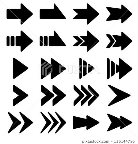 Arrow Icon Set - Glyph  136144756