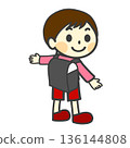 Cute illustration of a boy carrying a school bag 136144808