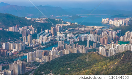 Jan 25 2026 ShaTin Cityscape Between Mountains And ShingMun River Valley Jan 25 2026 ShaTin Cityscape Between Mountains And ShingMun River Valley 136144903