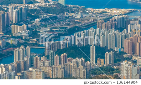 Jan 25 2026 ShaTin Cityscape Between Mountains And ShingMun River Valley Jan 25 2026 ShaTin Cityscape Between Mountains And ShingMun River Valley 136144904