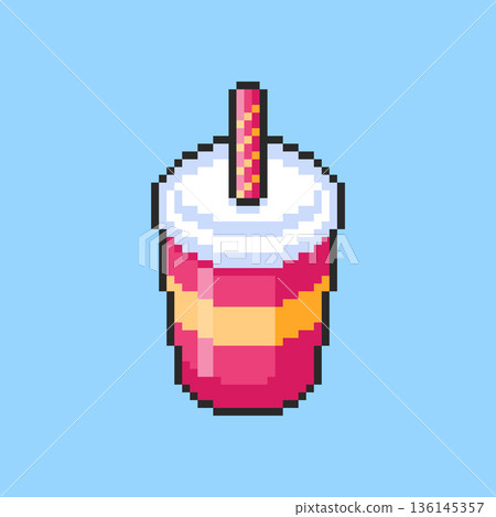 Pixel art Soda Cup game asset design 136145357