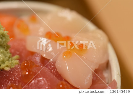 Seafood bowl with scallops 136145459
