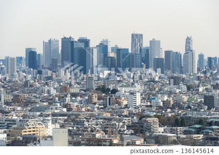 從練馬區眺望新宿方向的東京城市景觀 從練馬區眺望新宿方向的東京城市景觀 136145614