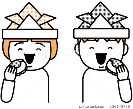 孩子們吃柏年糕 136145756