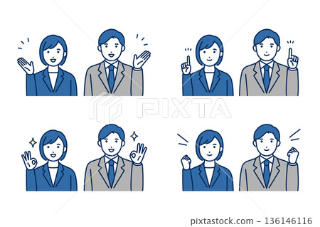 Business person facial expression set 136146116