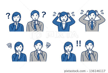 Business person facial expression set 136146117