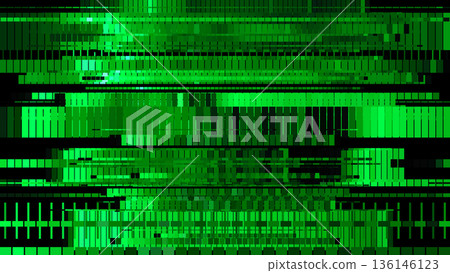 Abstract technology dark green background with random glitch effect, distortion texture for design concepts, wallpapers, presentations, posters, covers, prints and web. Vector illustration. Abstract technology dark green background with random glitch effect, distortion texture for design concepts, wallpapers, presentations, posters, covers, prints and web. Vector illustration. 136146123