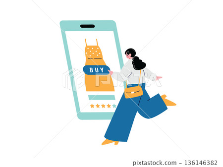在線購物的女性 136146382