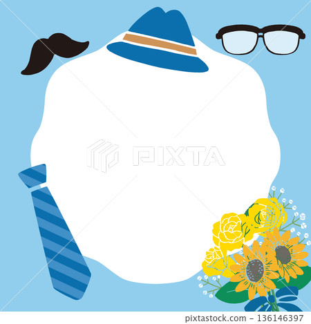 父親節向量插圖橫幅（無文字）| 適用於六月活動廣告的通用設計素材 136146397