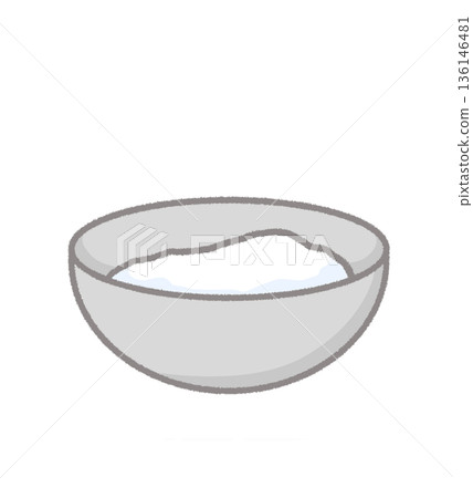 Hand-drawn illustration of a bowl 136146481