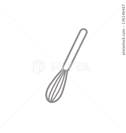 打蛋器（攪拌器）手繪線條圖 136146487