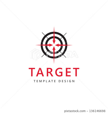 Target logo arrow direction circle target vector 136146698