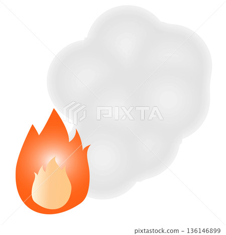 簡單的火焰和煙霧插圖 136146899