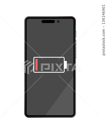 Out of battery smartphone screen 136146901