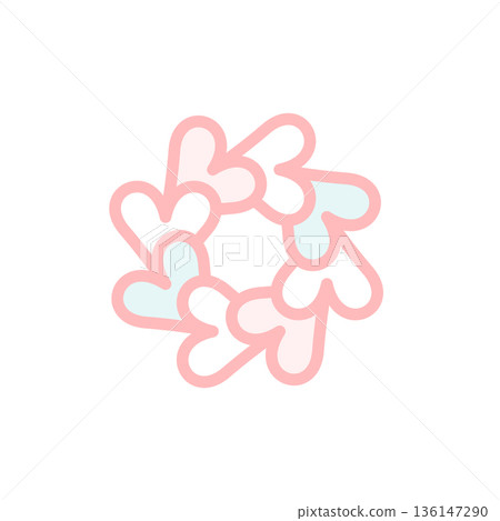 簡單可愛的心形彩色插圖 136147290