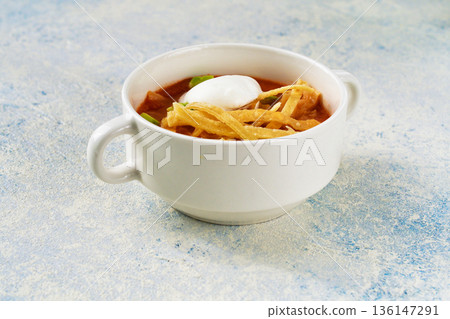 Sopa de Tortilla (Sopa Azteca) (Mexican cuisine) 136147291