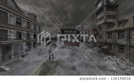 被毀的城市景觀 被毀的城市景觀 136148036