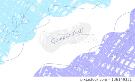 Winter colored leaves and wave shape frame Winter colored leaves and wave shape frame 136149331