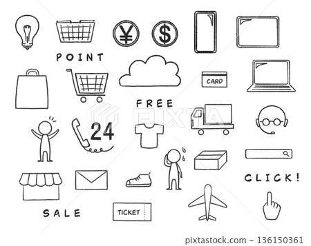 Online shopping icon set Online shopping icon set 136150361