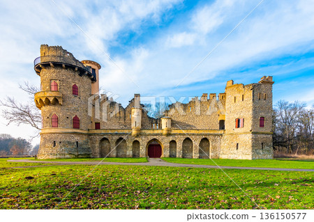 Ruins of Janohrad castle in Lednice areal in South Moravia Czech Republic. Lednice-Valtice areal. UNESCO heritage. Ruins of Janohrad castle in Lednice areal in South Moravia Czech Republic. Lednice-Valtice areal. UNESCO heritage. 136150577