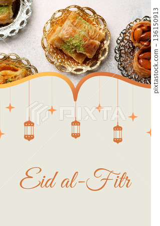 Celebration of Eid al-Fitr with traditional sweets and treats after Ramadan fasting Celebration of Eid al-Fitr with traditional sweets and treats after Ramadan fasting 136150913
