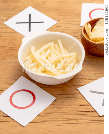 Salty food: potato with a round cross image Salty food: potato with a round cross image 136151663