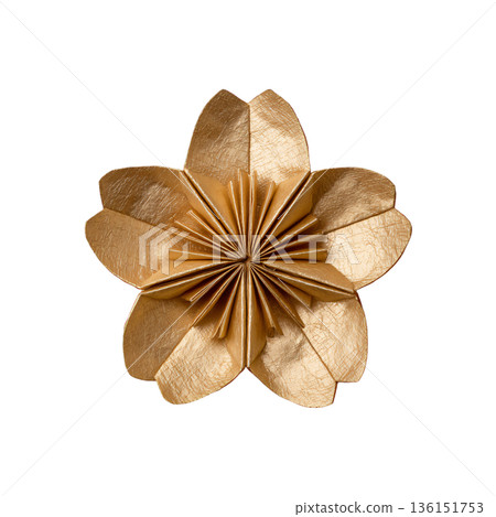 白色背景上的摺紙櫻花 136151753