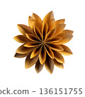 白色背景上的多瓣摺紙花 136151755