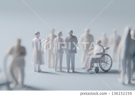 一個溫馨的社區聚會，坐輪椅的人自然地融入其中。 136152150