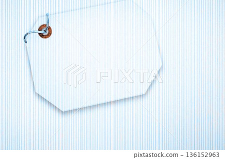 白色資訊標籤，大號，條紋背景，淺藍色 136152963