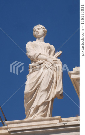 St. Thecla, fragment of colonnade of St. Peters Basilica in Rome, Italy St. Thecla, fragment of colonnade of St. Peters Basilica in Rome, Italy 136153031