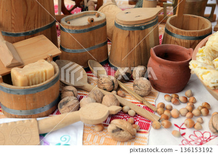 Wooden kitchen equipment 136153192