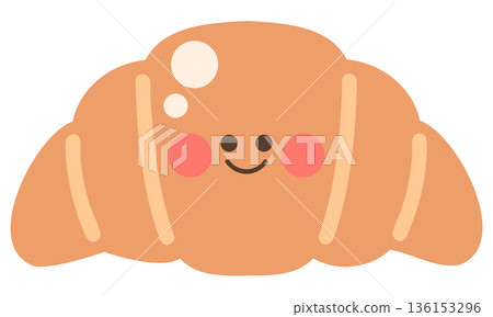 Cute croissant 136153296