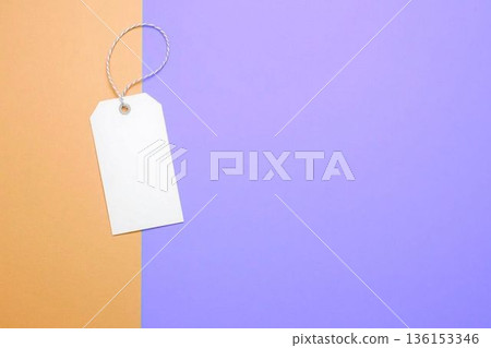 橙色和紫色資訊標籤 136153346