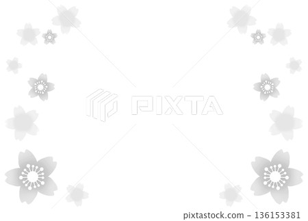Gray cherry blossom frame Gray cherry blossom frame 136153381