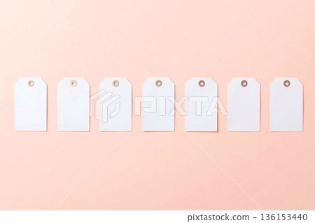 Seven message tags in a row, pink Seven message tags in a row, pink 136153440
