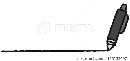 Hand-drawn illustration underlined with black ballpoint pen Hand-drawn illustration underlined with black ballpoint pen 136153697