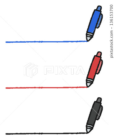 Hand-drawn illustration set underlining with ballpoint pen Hand-drawn illustration set underlining with ballpoint pen 136153700