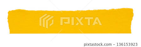 yellow crumpled torn tape isolated on transparent background. yellow crumpled torn tape isolated on transparent background. 136153923