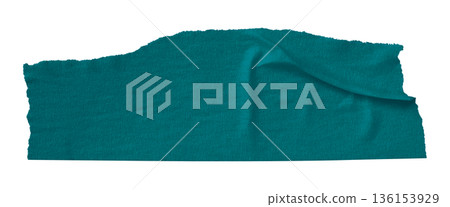 green crumpled torn tape isolated on transparent background. green crumpled torn tape isolated on transparent background. 136153929