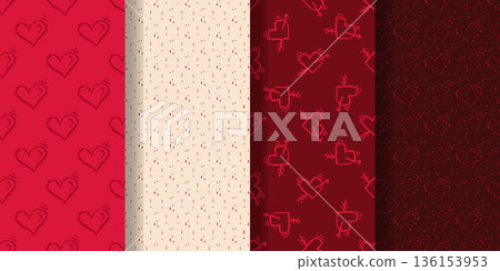 Set of seamless patterns in pixel art style Set of seamless patterns in pixel art style 136153953