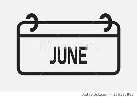 Vector template icon page calendar - June month Vector template icon page calendar - June month 136153992