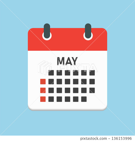Vector template icon page calendar, month May Vector template icon page calendar, month May 136153996