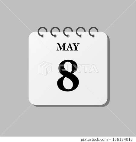Icon page calendar day - 8 May 136154013