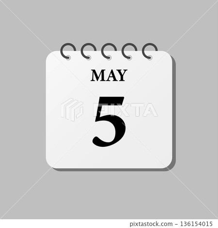 Icon page calendar day - 5 May Icon page calendar day - 5 May 136154015