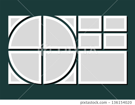 Template collage of nine frames, images, photo Template collage of nine frames, images, photo 136154020