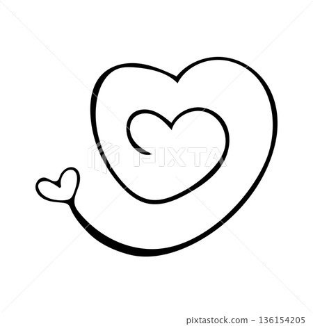 Hand drawn heart swirl, Heart Doodle Love Minimal Line Art Romantic Symbol Hand drawn heart swirl, Heart Doodle Love Minimal Line Art Romantic Symbol 136154205
