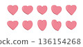 Heart icons. Heart, love, emotion, peace, affection, mind, joy, happiness, heart, etc. 136154268